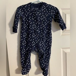 Baby Gap unisex blue footie pajamas with stars 3-6 months